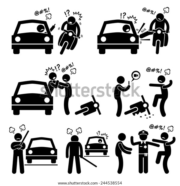 Road Bully\
Driver Rage Stick Figure Pictogram\
Icons