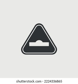 road bump ahead sign vector icon