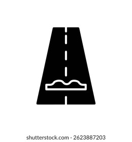 Road Bumps Ahead Sign Icon Black Filled