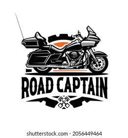 Road captain motorcycle, bike club emblem logo template