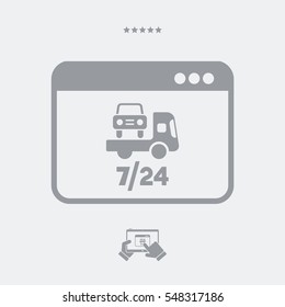 Road car assistance online - Vector flat icon