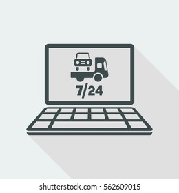 Road car assistance online - Vector flat icon