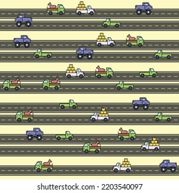 Road and Cars pattern background for fabric