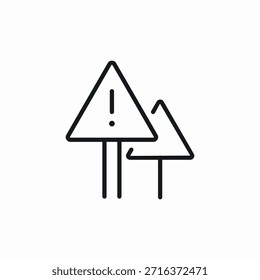 Vector de la señal del icono de las advertencias de la carretera