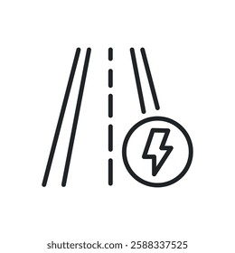 Road charging thin line icons. Perfect pixel on transparent background