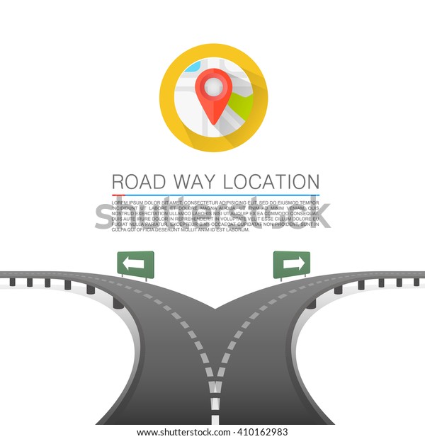 Road choice, Road arrow cover, Road way\
location, Vector\
background