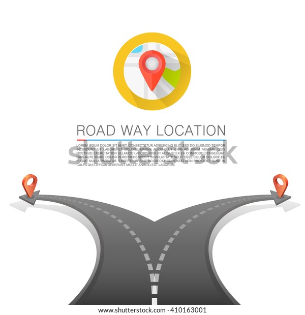 Road choice, Road arrow cover, Road way\
location, Vector\
background