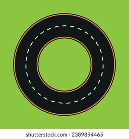 Road circle asphalt road ring highway road marking vector.