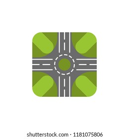 Road circle colored icon. Element of road signs and junctions icon for mobile concept and web apps. Colored Road circle can be used for web and mobile on white bakgorund