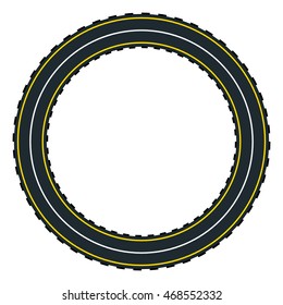 Road circle, vector art and illustration.