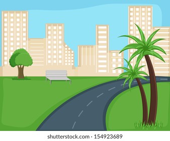 Road City Cartoon Background Vector Stock Vector (Royalty Free ...