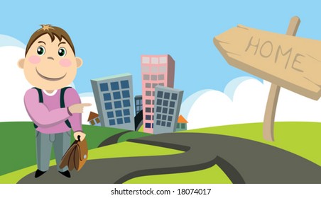 camino a la casa de la ciudad