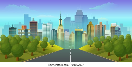 road to city landscape