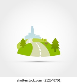Road to the city vector illustration