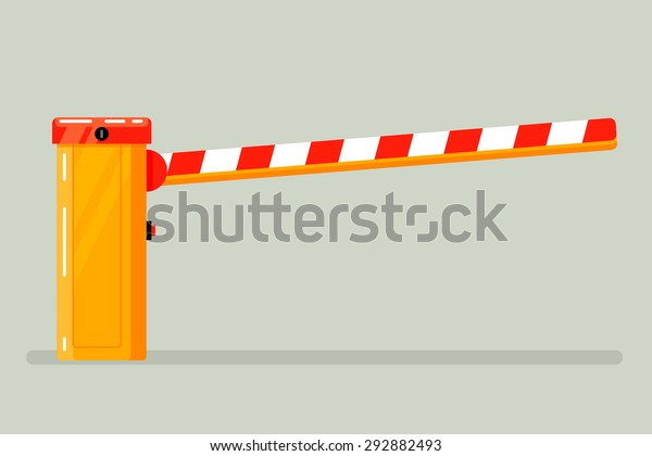 Road classical  barrier sign on a light\
background. Fully editable vector illustration. Perfect use as\
symbol cards, informational\
plates.