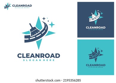 Road cleaning logo vector. Cleaning service business logo template design concept.