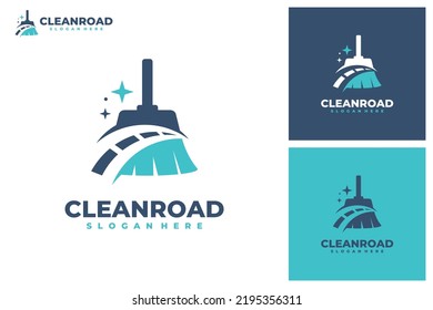 Road cleaning logo vector. Cleaning service business logo template design concept.