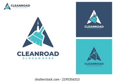 Road cleaning logo vector. Cleaning service business logo template design concept.