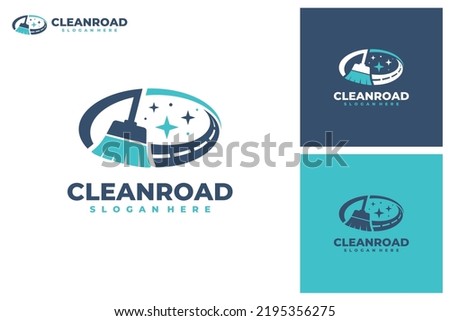 Road cleaning logo vector. Cleaning service business logo template design concept.