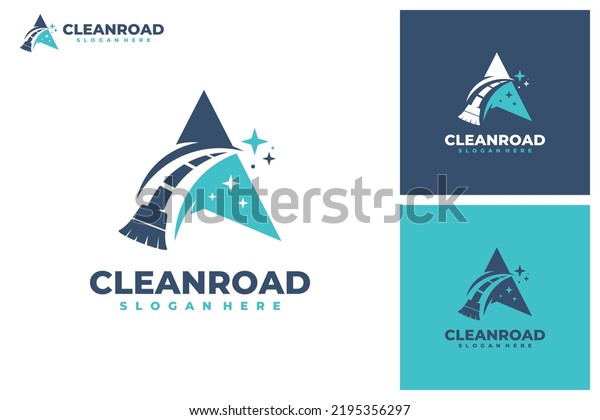 Road cleaning logo vector. Cleaning\
service business logo template design\
concept.