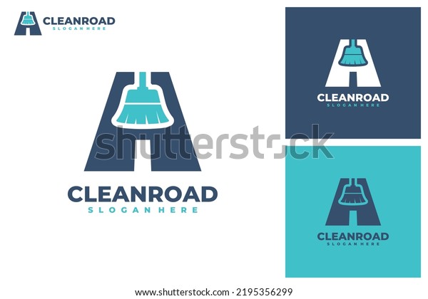 Road cleaning logo vector. Cleaning\
service business logo template design\
concept.