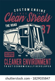 road cleaning truck with two brooms