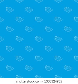 Road and clock pattern vector seamless blue repeat for any use