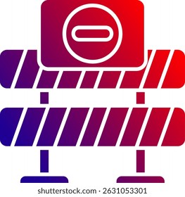 Road closed Line vector Icon Design