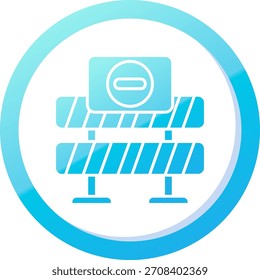 Road closed Line vector Icon Design