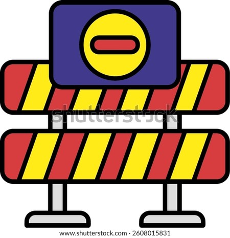 Road closed Line vector Icon Design