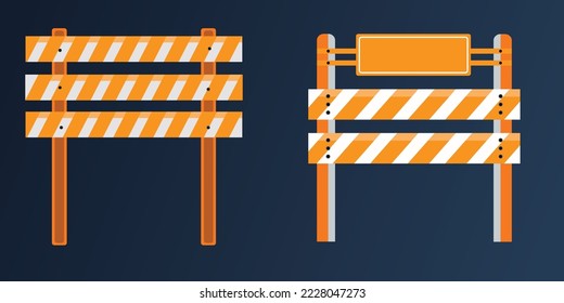 Straßensperrschilder für den Bau von orangefarbenen und weißen diagonalen Streifen