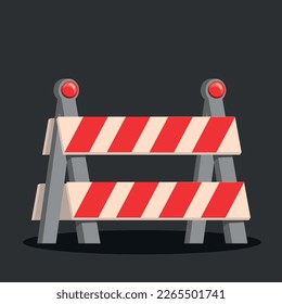 Road Closed Sign. einzeln auf schwarzem Hintergrund, 3D-Illustration. hochauflösend