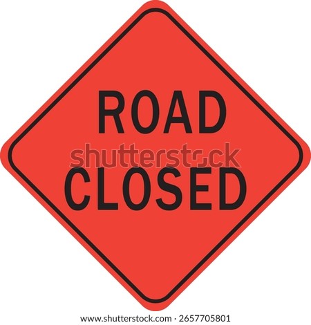 Road Closed Sign Isolated on White – Traffic Block Message