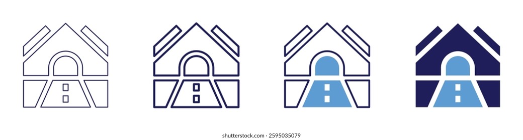 Road closure icon in 4 different styles. Thin Line, Line, Bold Line, Duotone. Duotone style. Editable stroke.