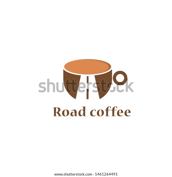 road coffee logo\
design vector\
illustration