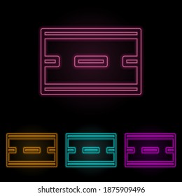 conjunto de neones color de la carretera. Línea delgada simple, vector de contorno de iconos web para ui y ux, sitio web o aplicación móvil