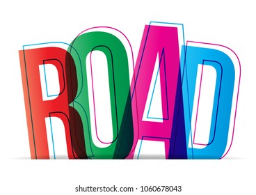 Road colorful word