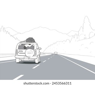 road to come back home outline stroke