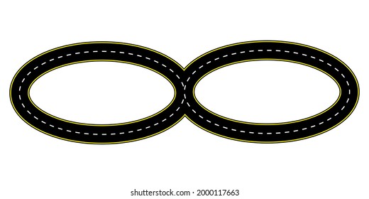 Road for concept design. Travel concept. Line vector icon. Top view. Vector illustration. Stock image.