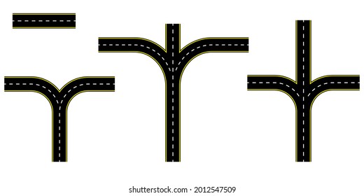 Road for concept design. Travel concept. Line vector icon. Top view. Vector illustration. Stock image.