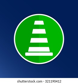 road cone fence icon vector button logo symbol.