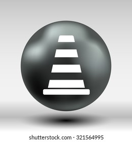 road cone fence icon vector button logo symbol.