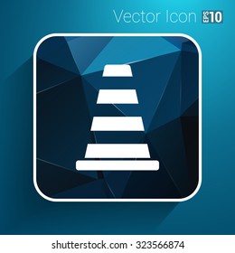 road cone fence icon vector button logo symbol.