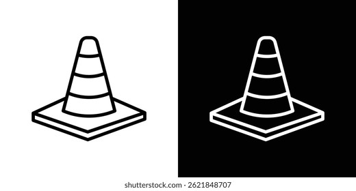 Road cone icon concept stroke on white background