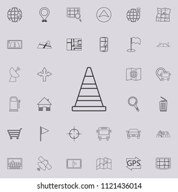 road cone icon. Detailed set of navigation icons. Premium quality graphic design sign. One of the collection icons for websites, web design, mobile app on colored background