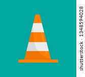 Road cone icon. Flat illustration of road cone vector icon for web design
