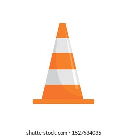 Road cone icon. Flat illustration of road cone vector icon for web design