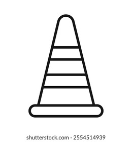 Road cone icon Isolated flat vector in outline