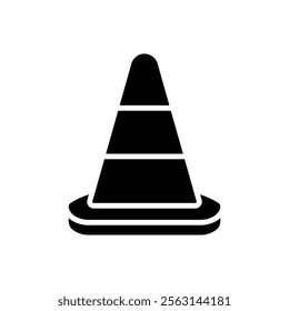 Road cone icon Isolated flat vector in outline