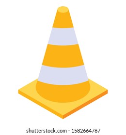 Road cone icon. Isometric of road cone vector icon for web design isolated on white background
